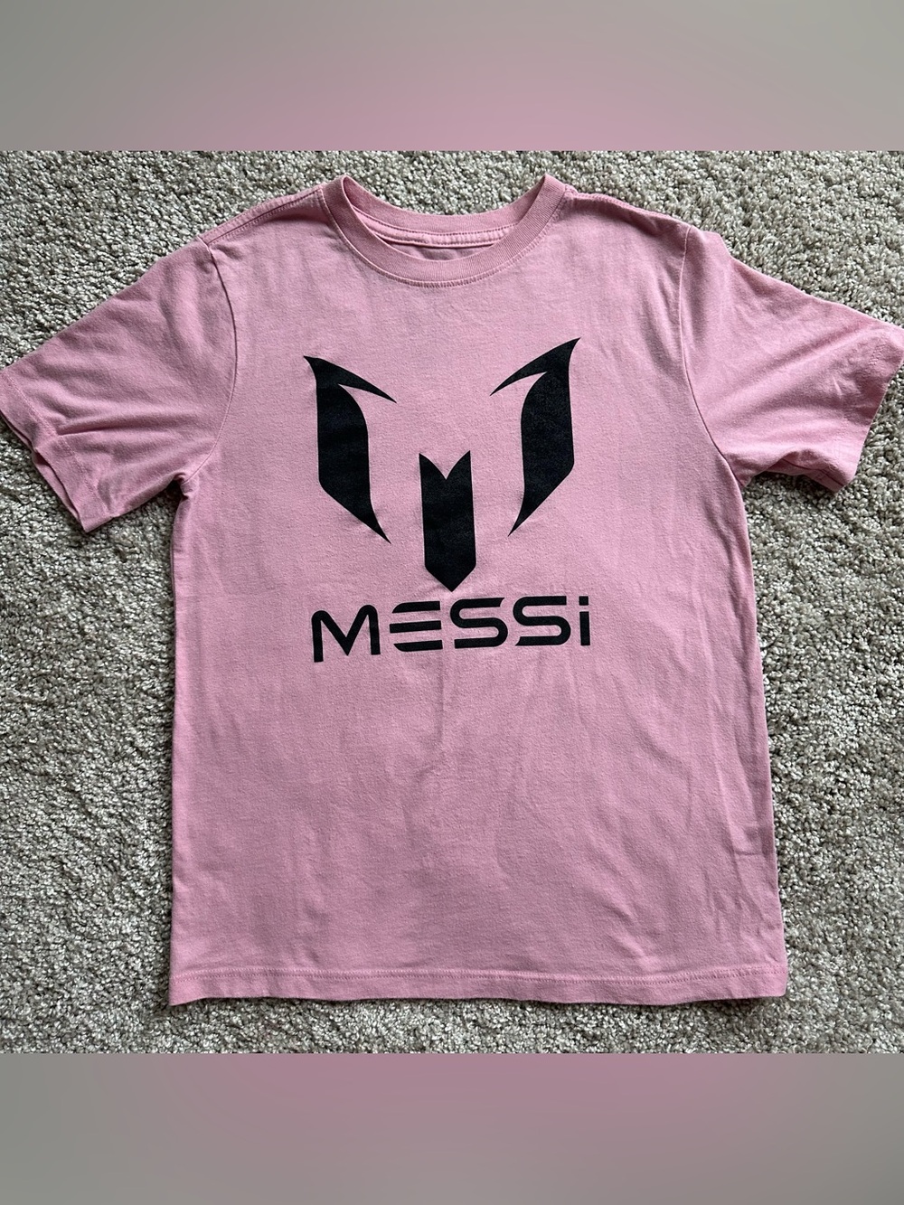 Kids Messi Pink Graphic Tee — Soft Crewneck Soccer Shirt